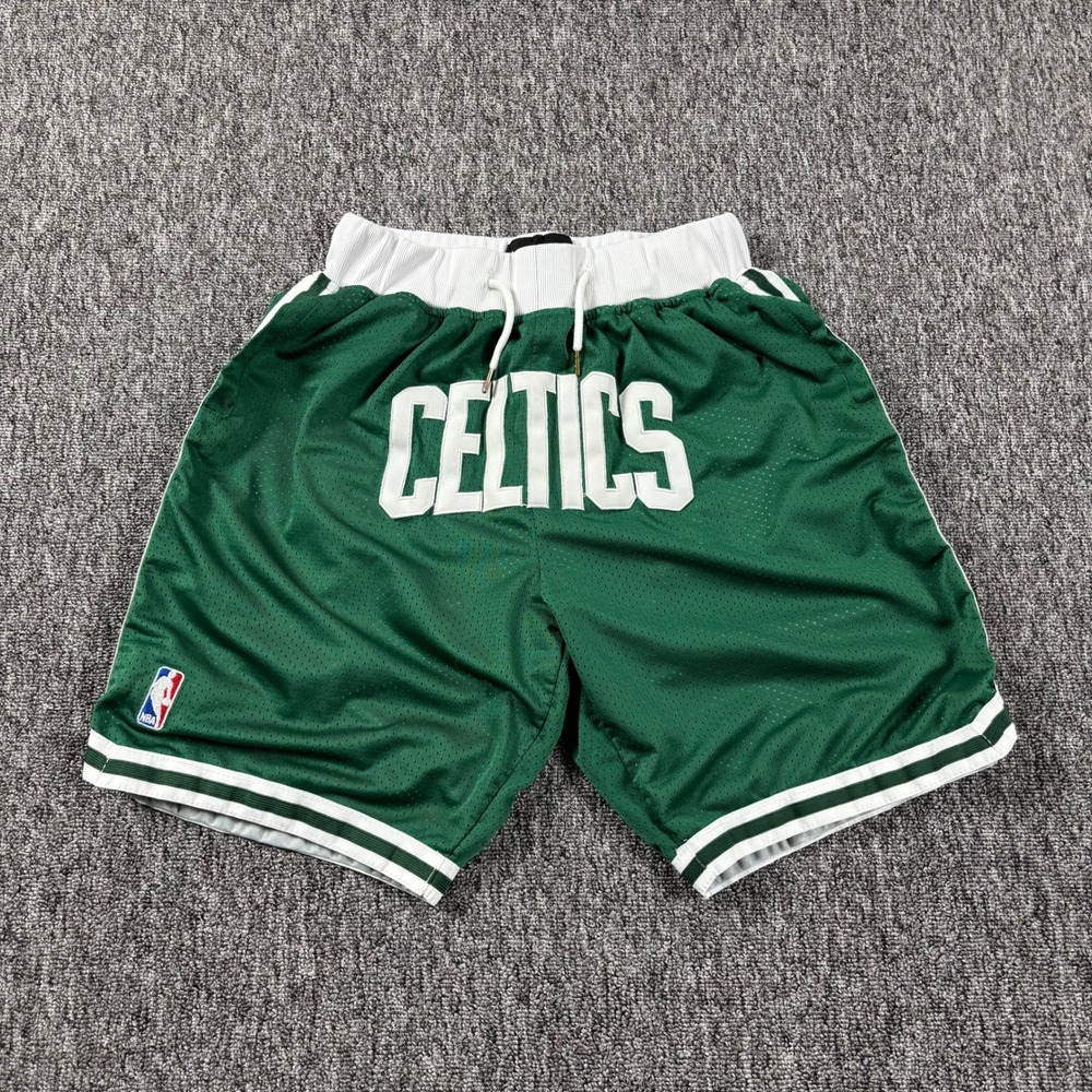 Just Don NBA Boston Celtics Heavyweight Mesh Basketball Shorts Green White XL
